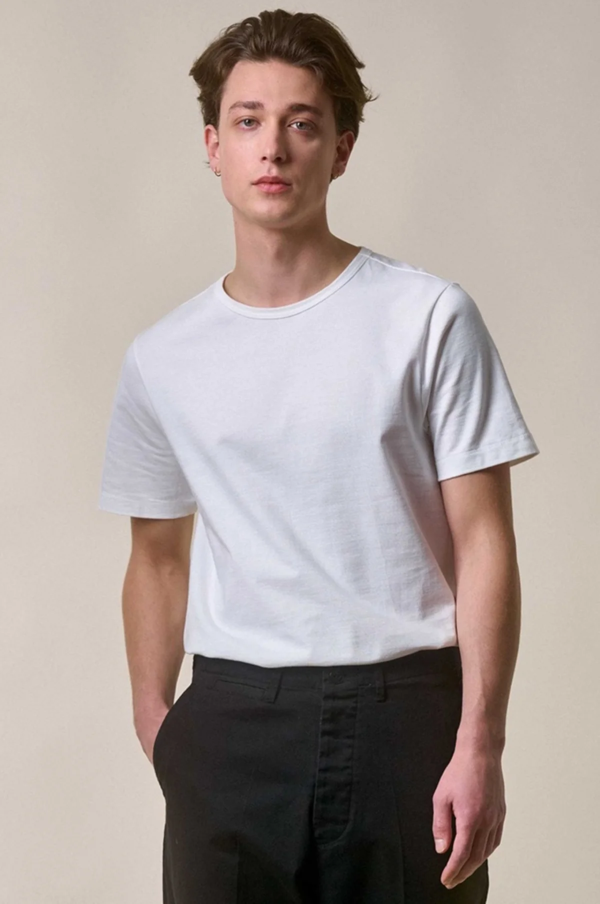 215 Loopwheel T-Shirt 8.6oz White - Image 2