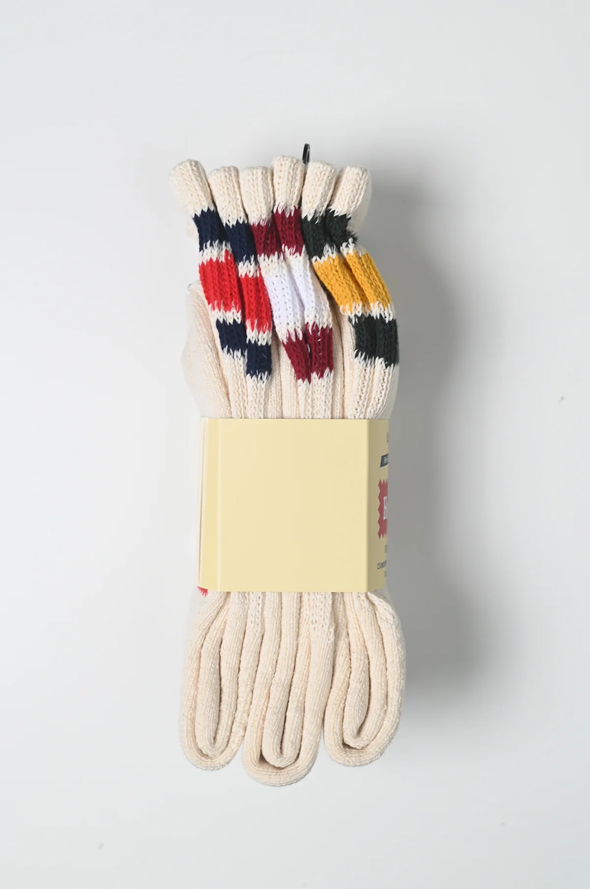 3-Pack Off-White Multi Stripe Socks - Image 4