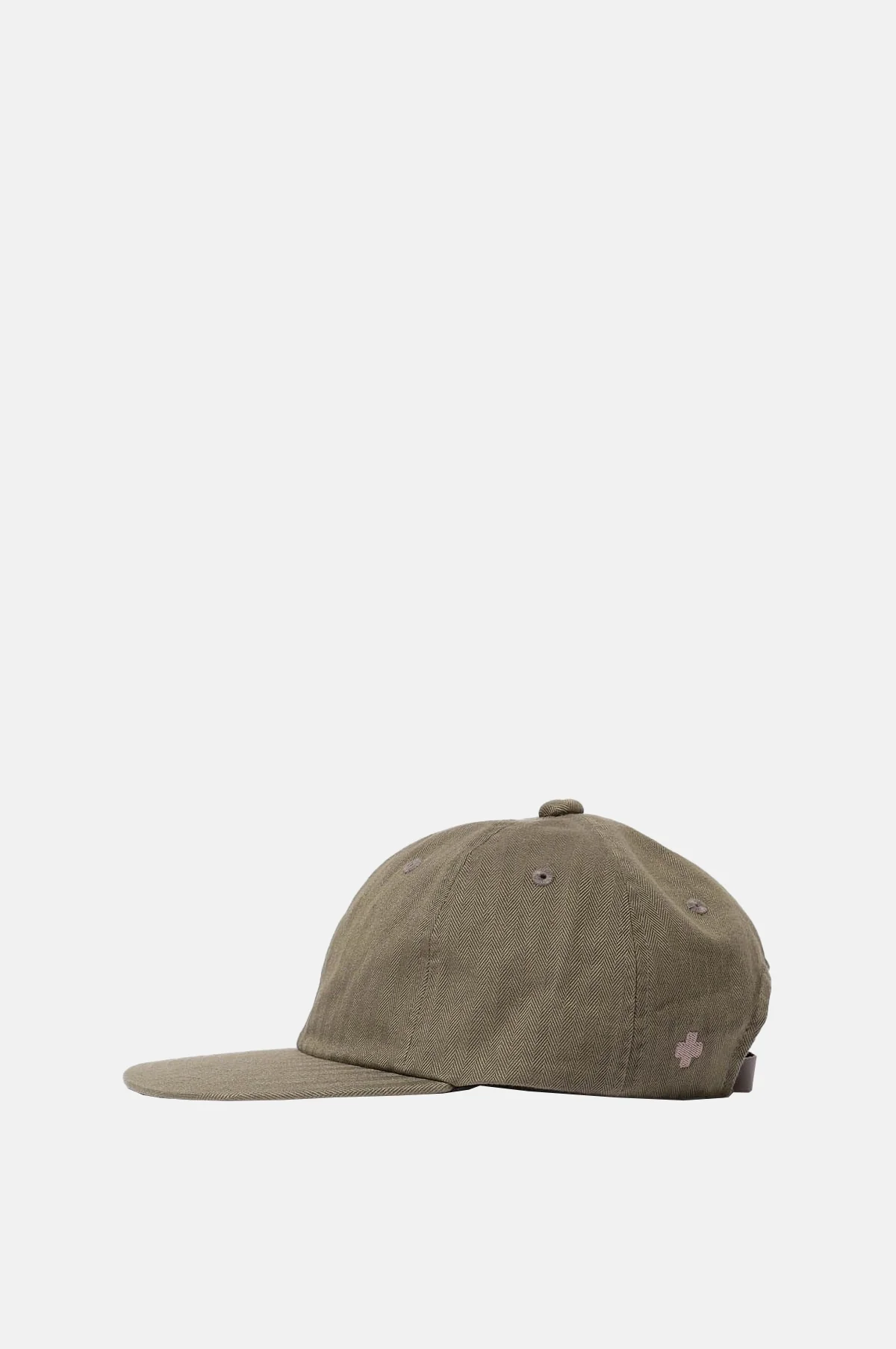 6 Panel Herringbone Cap Olive - Image 3