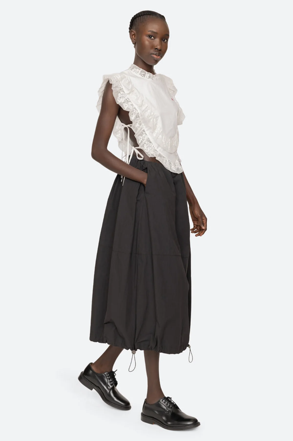 Abelene Solid Side Tie Tank Top White - Image 3