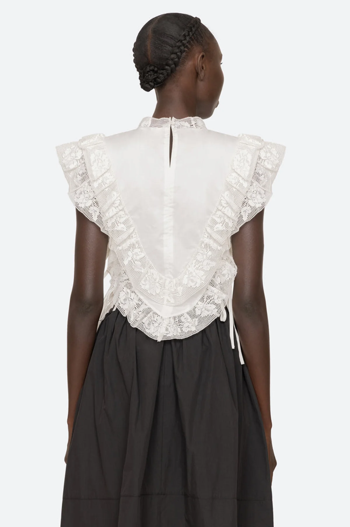 Abelene Solid Side Tie Tank Top White - Image 5