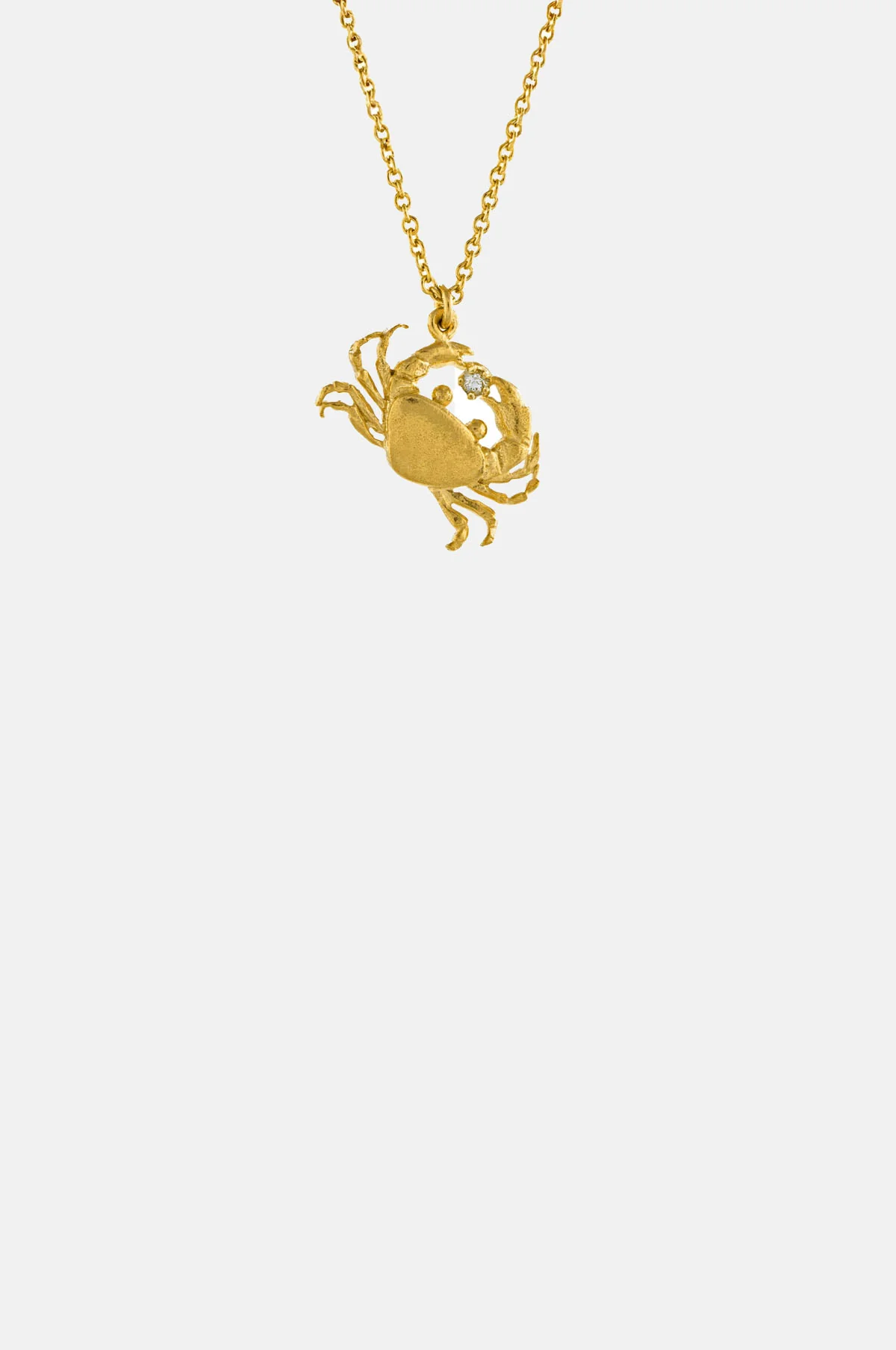 A.M. Cheeky Crab Necklace with Diamond Gold