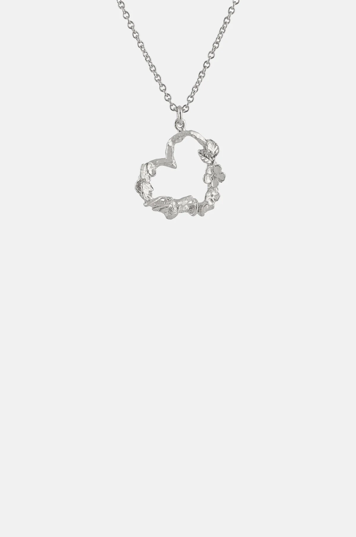 Floral Heart Necklace with Itsy Bitsy Bee Silver