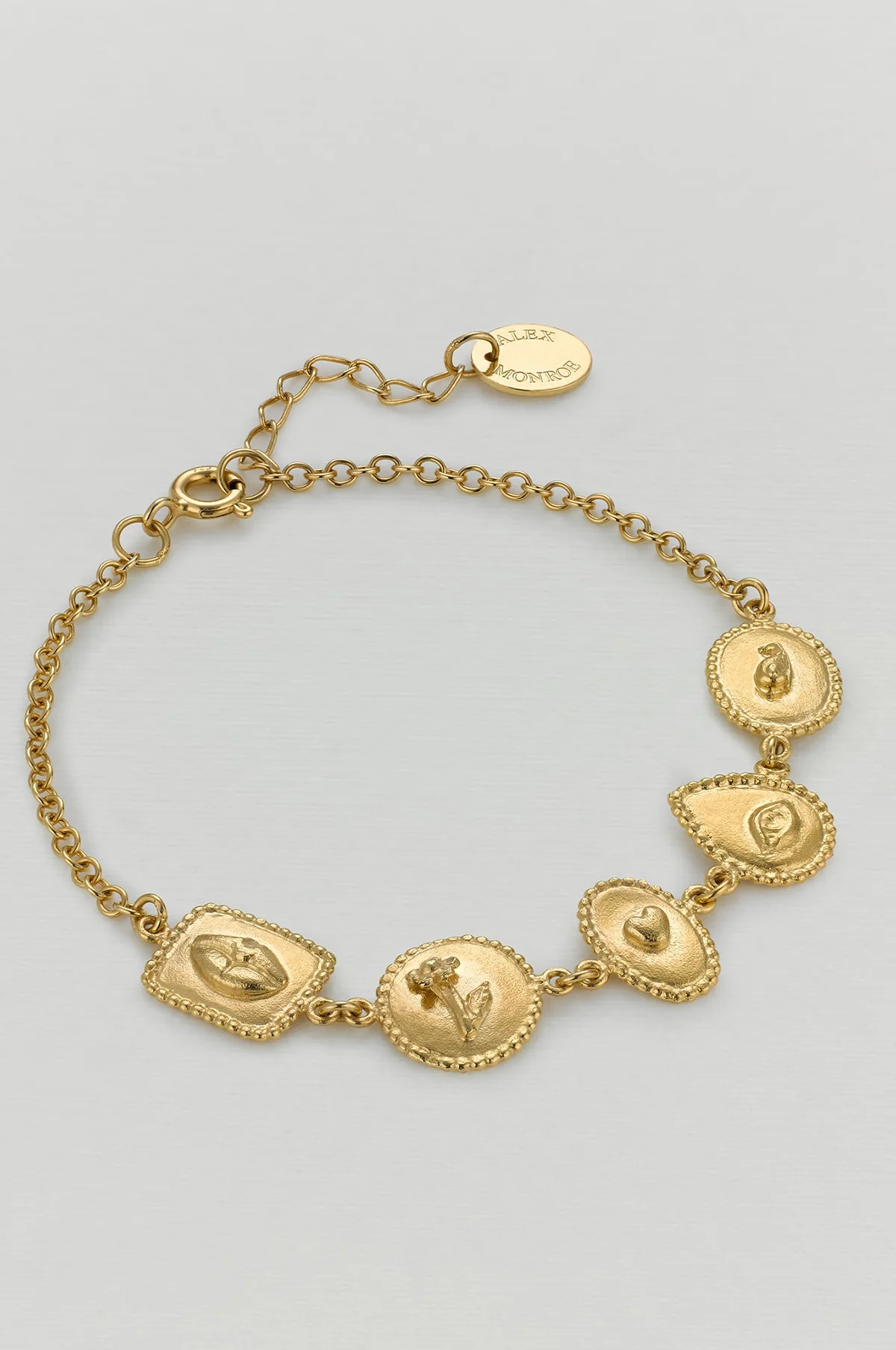 Gratitude for Nature Linked Station Bracelet Gold - Image 2