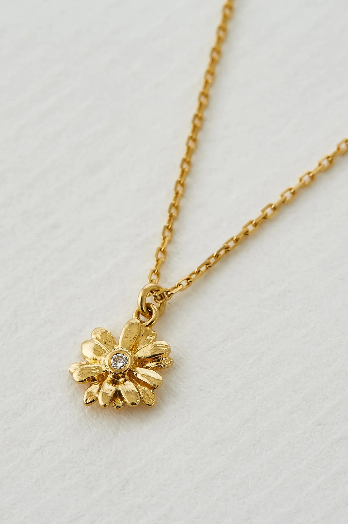 Teeny Tiny Diamond Daisy Necklace 18ct Solid Gold - Image 2