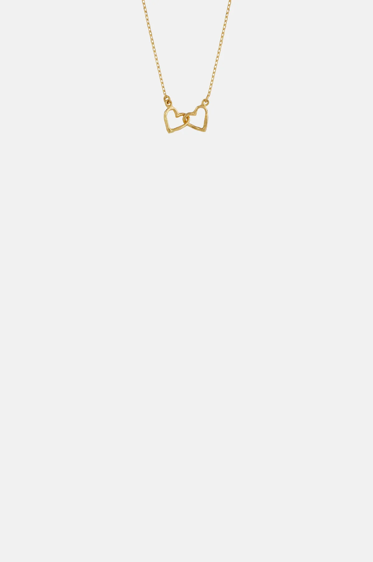 Teeny Tiny Linked Heart In-Line Necklace 18ct Solid Gold