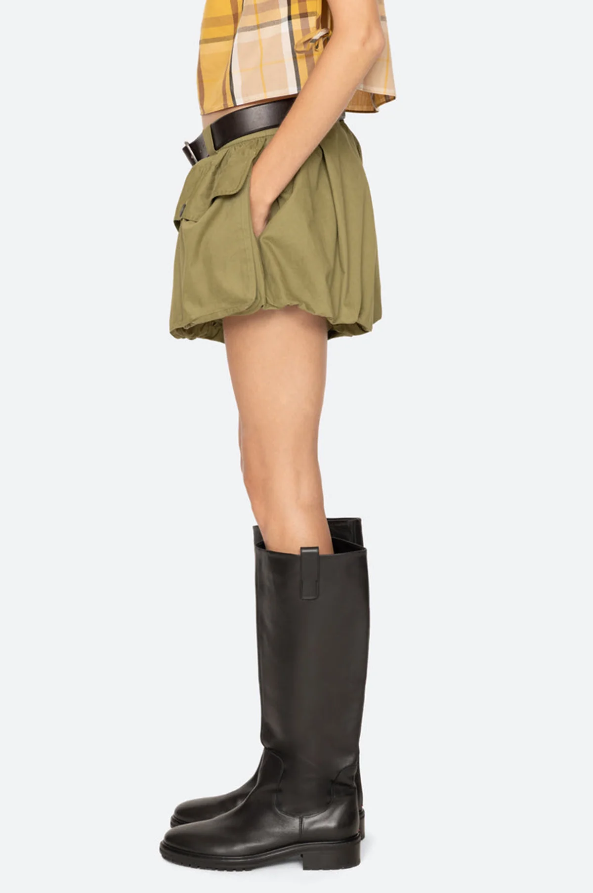 Andrea Workwear Bubble Shorts Army - Image 3