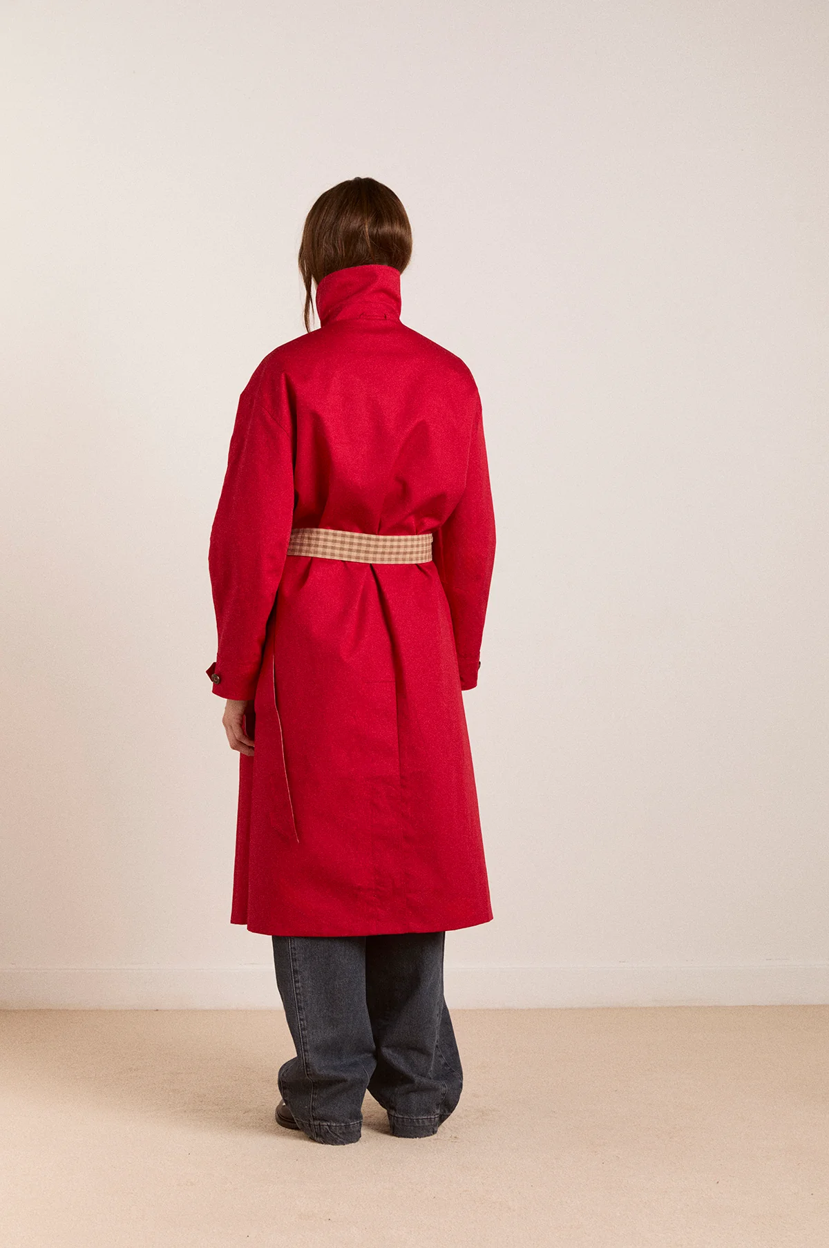 Anja Reversible Honey Trench Tan/Red - Image 10
