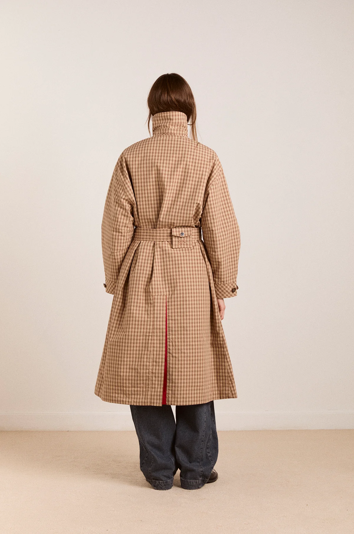Anja Reversible Honey Trench Tan/Red - Image 5