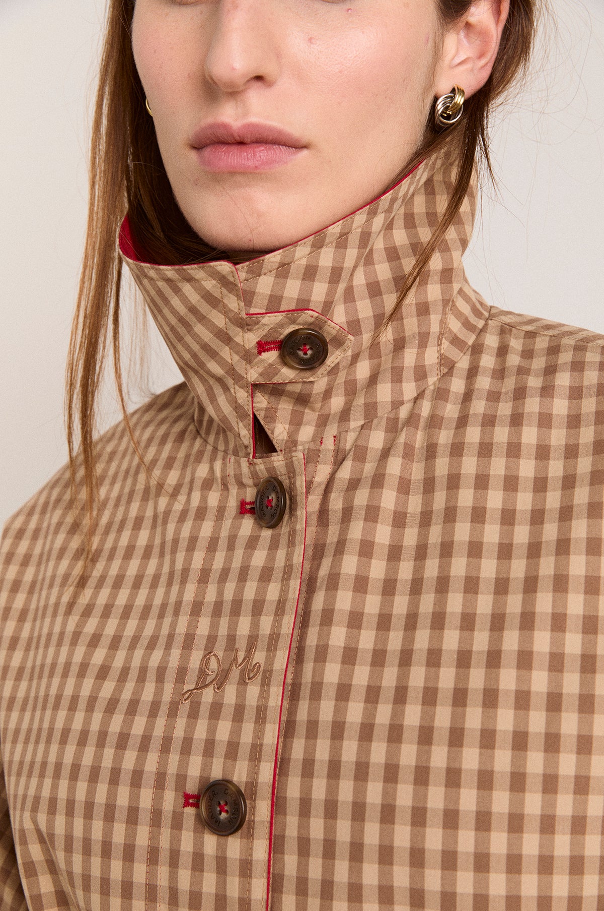Anja Reversible Honey Trench Tan/Red - Image 6