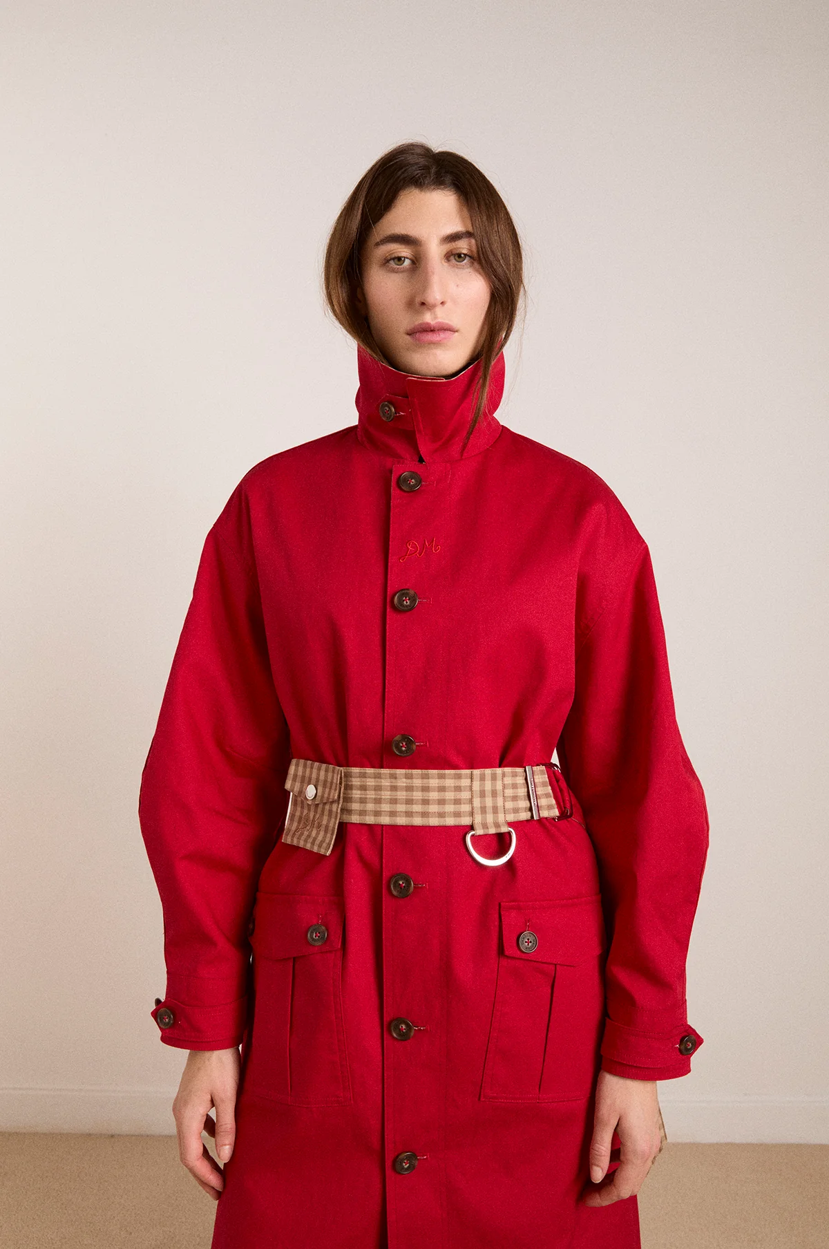 Anja Reversible Honey Trench Tan/Red - Image 9