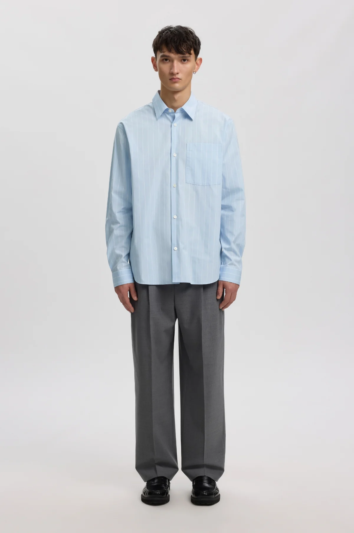 Anraslund Classic Stripe LS Shirt Cashmere Blue - Image 4