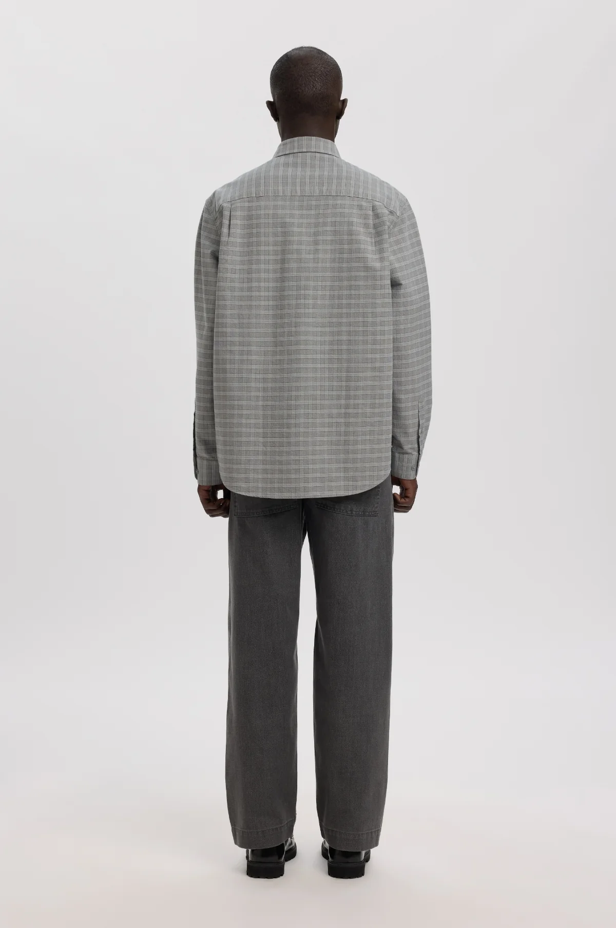 Anraslund Mix Oxford LS Shirt Chiseled Stone - Image 6