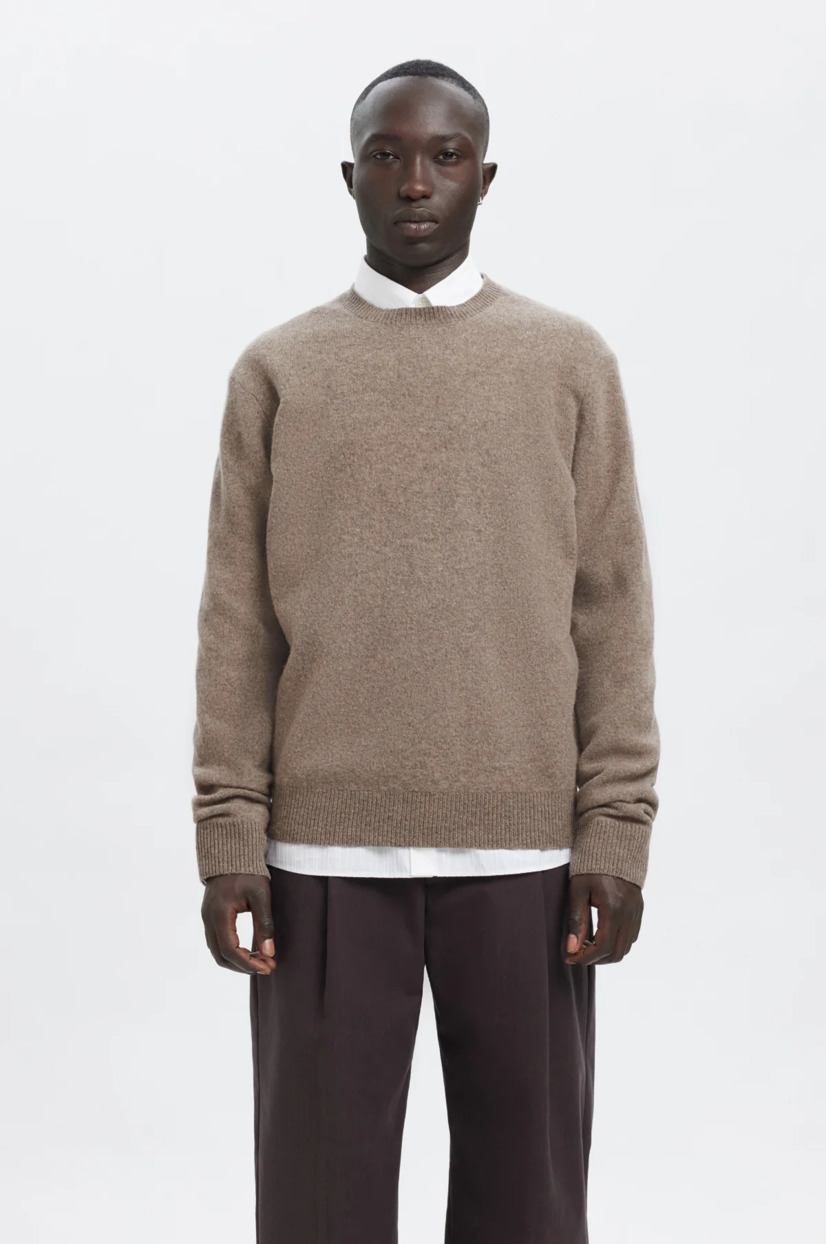 Anrragi LS Knit Wool Crew Neck Dark Earth - Image 3