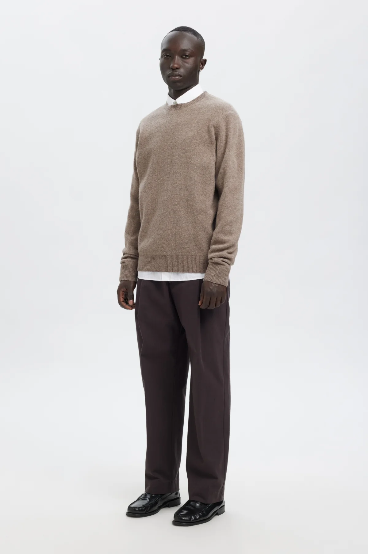 Anrragi LS Knit Wool Crew Neck Dark Earth - Image 4