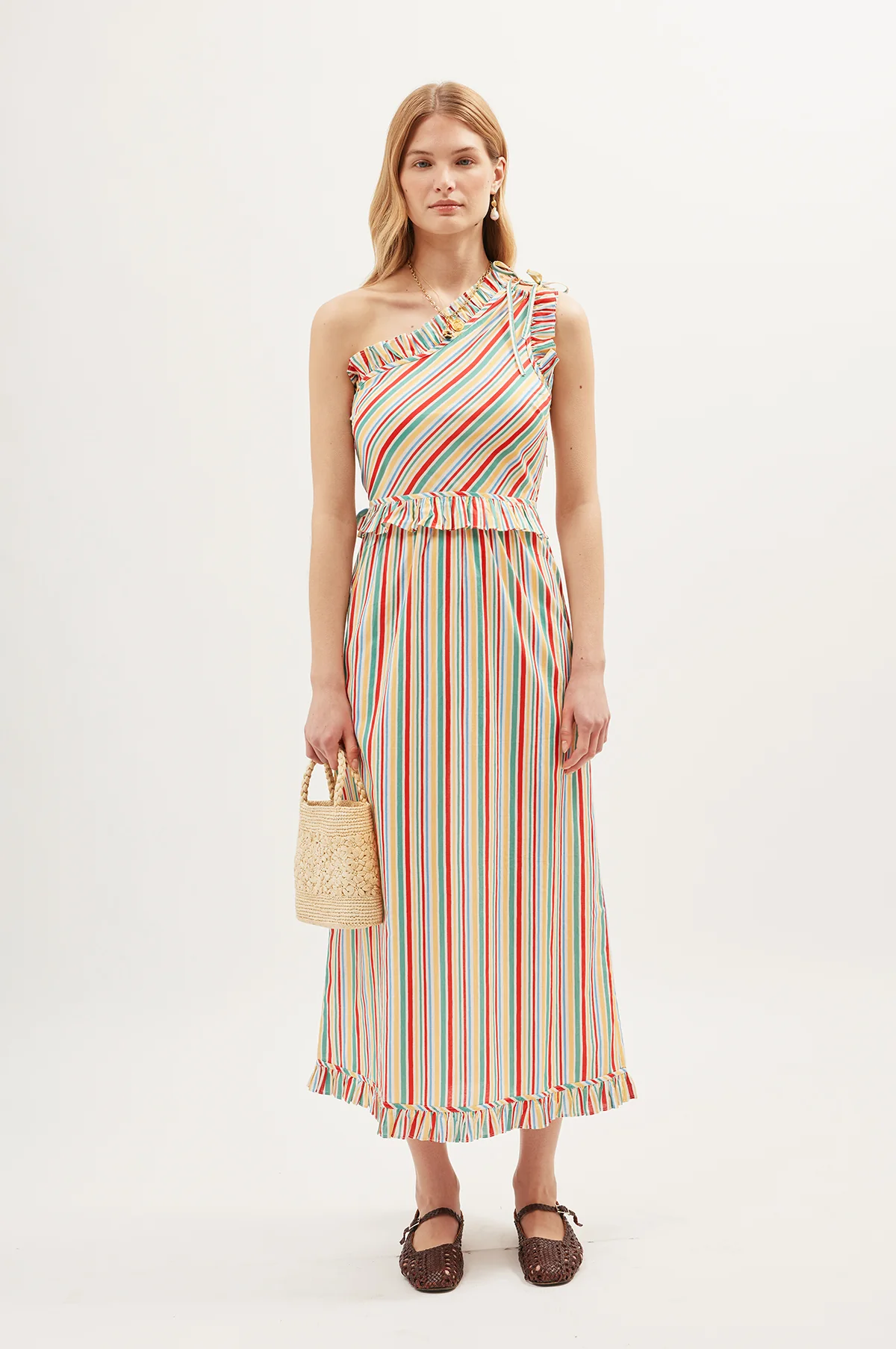 Arabelle Dress Maxime Stripe Ivory - Image 2