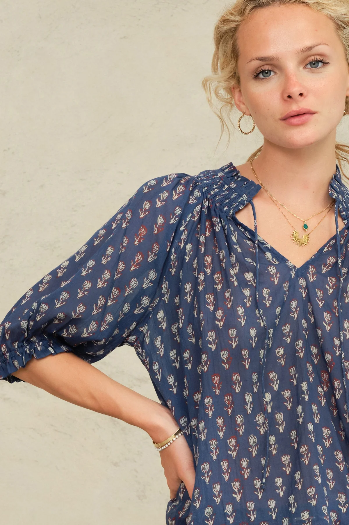 Ari Print S/S Top Indigo - Image 4