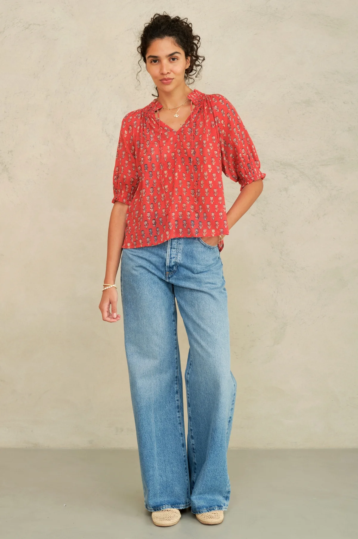 Ari Print S/S Top Red - Image 2