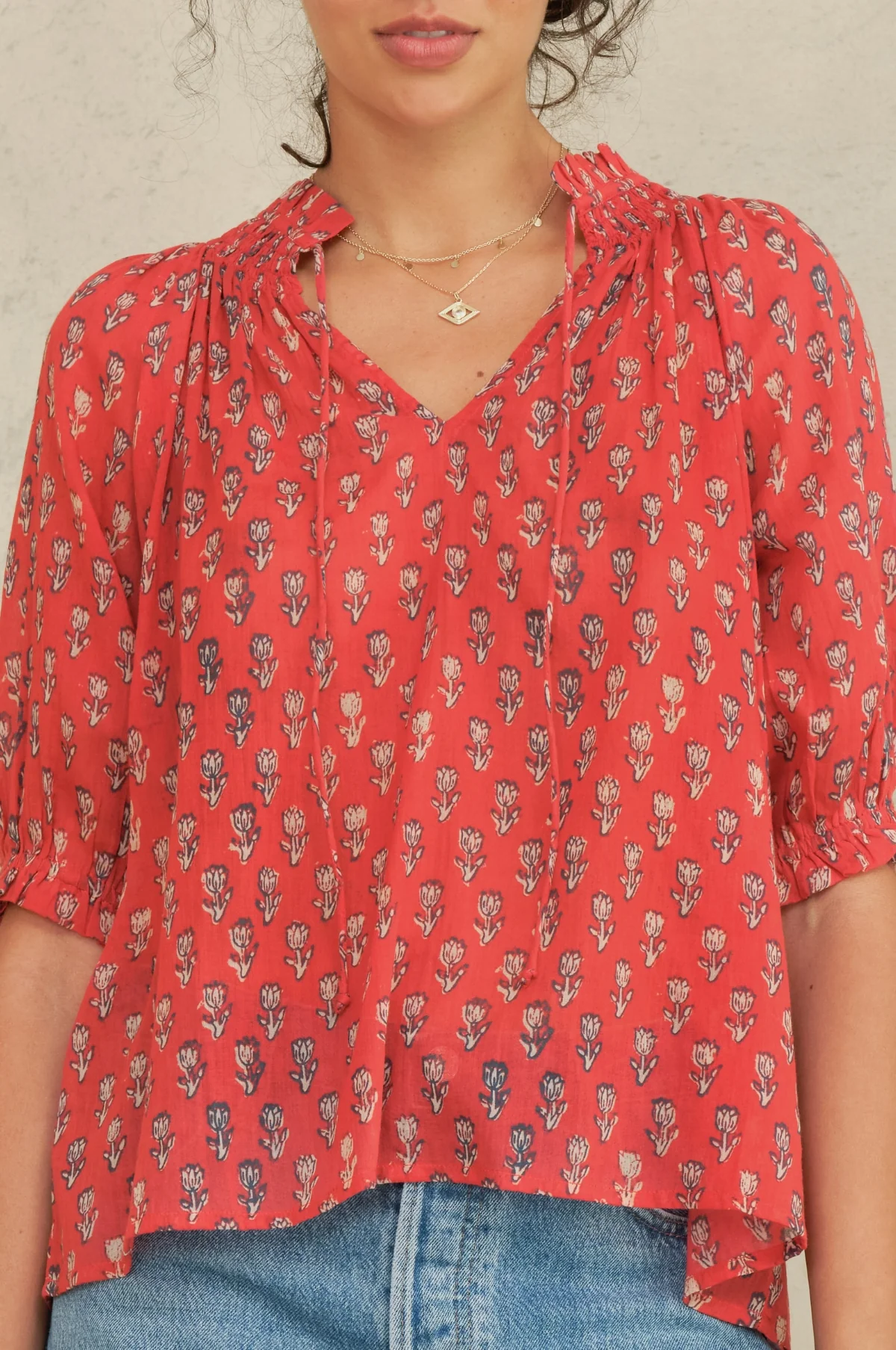 Ari Print S/S Top Red - Image 3