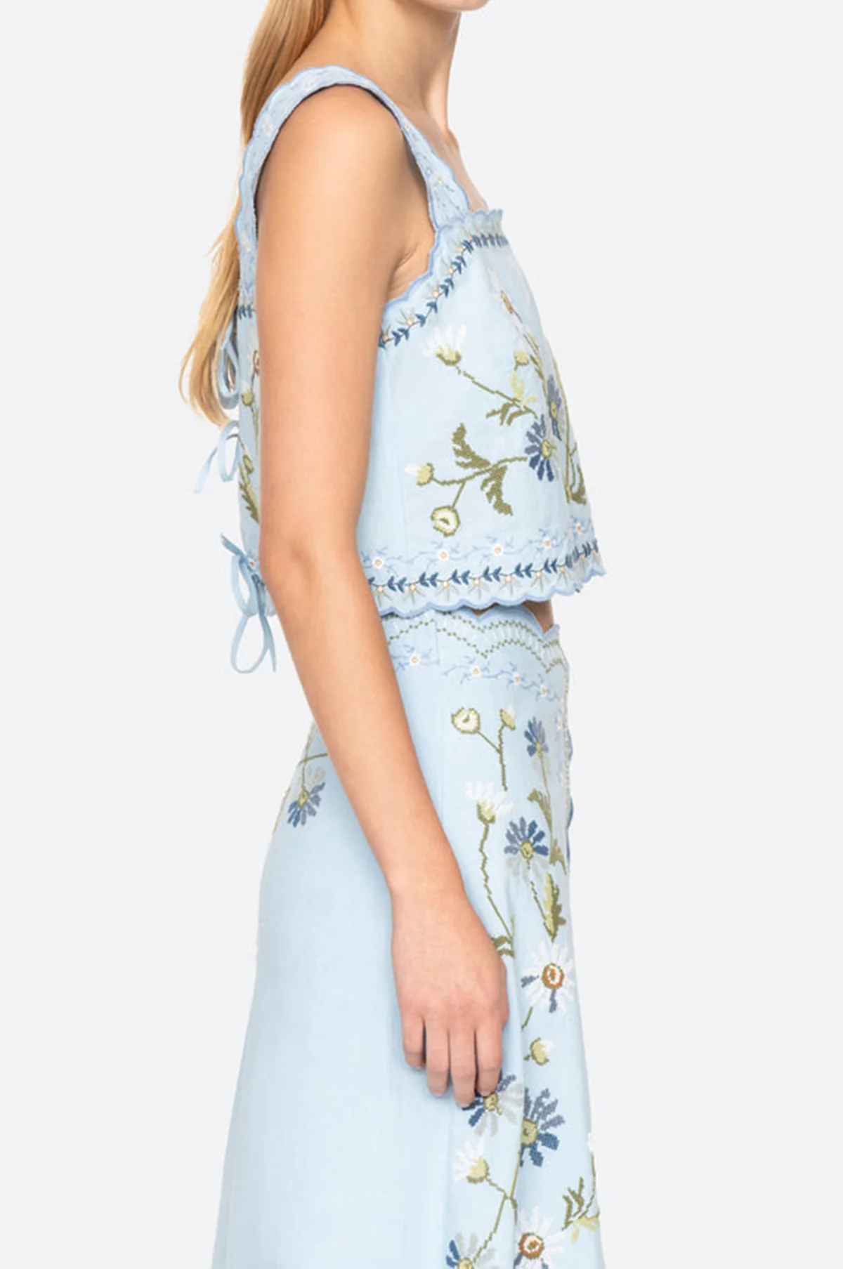 Audra Embroidery Tank Top Blue - Image 5