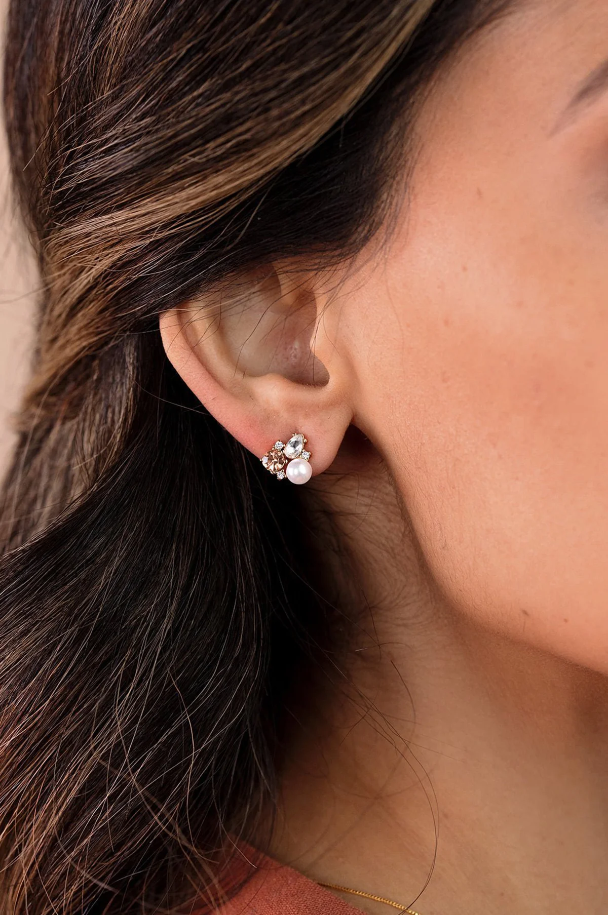 Ayla Gold Stud Earrings - Image 3