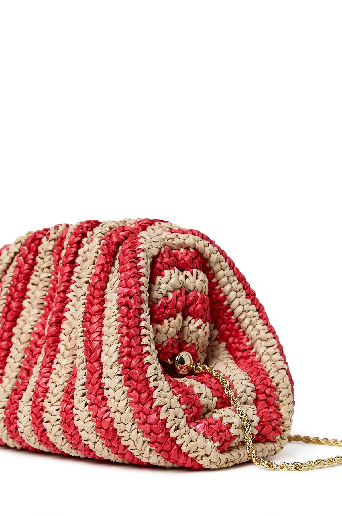 Bailey Crochet Clutch Red/Natural - Image 3