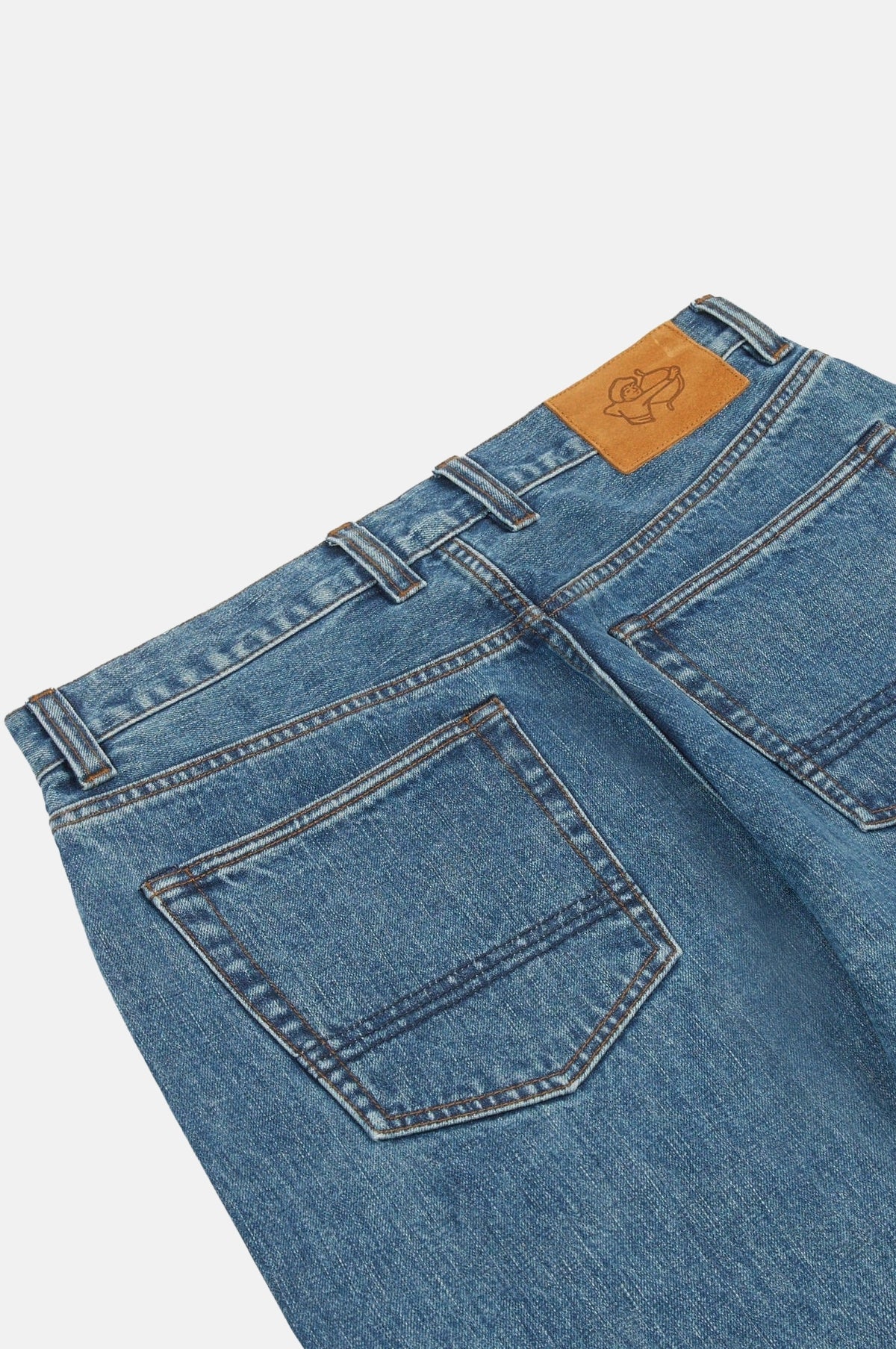 Bleach Wash Japanese Selvedge Denim Five-Pocket Jeans - Image 3