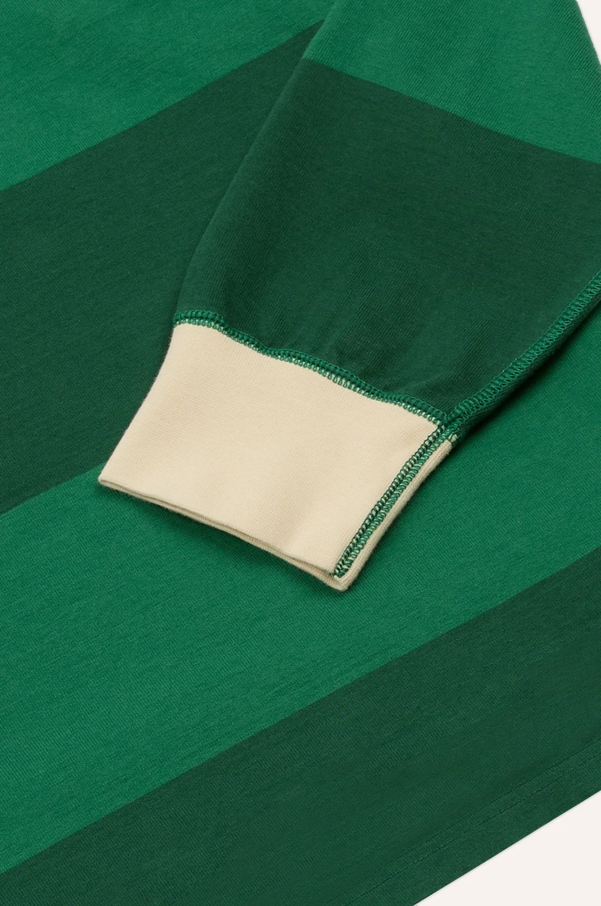 Block Stripe Quarter Zip Rugby Dark Green - Image 4