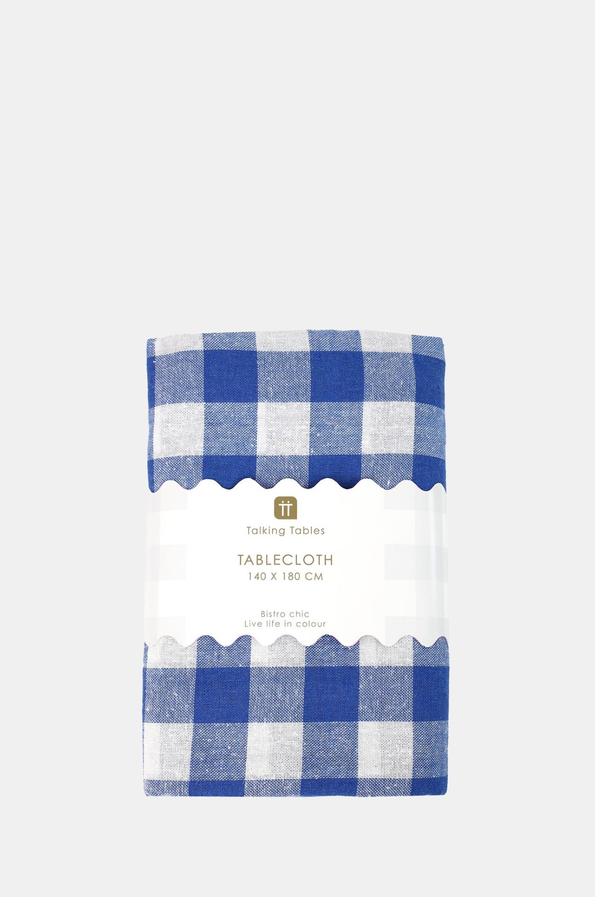 Blue & White Fabric Gingham Tablecloth