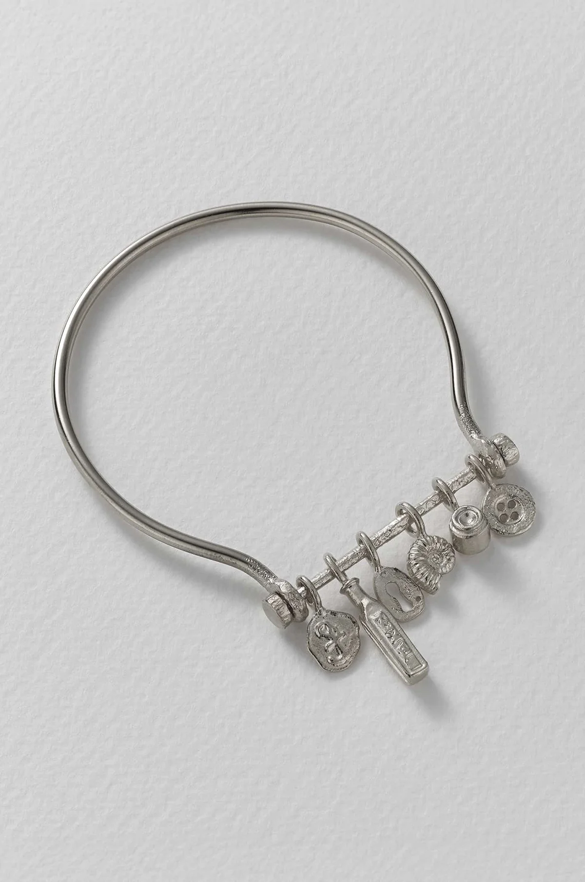 Boatyard Bangle with Mudlark Charms Silver - Image 4