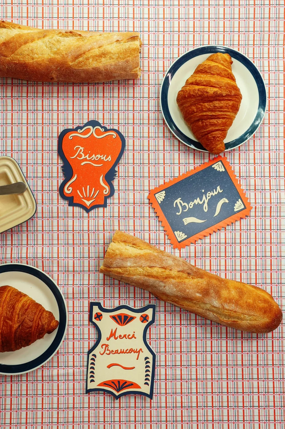 Bonjour Die Cut Card - Image 2
