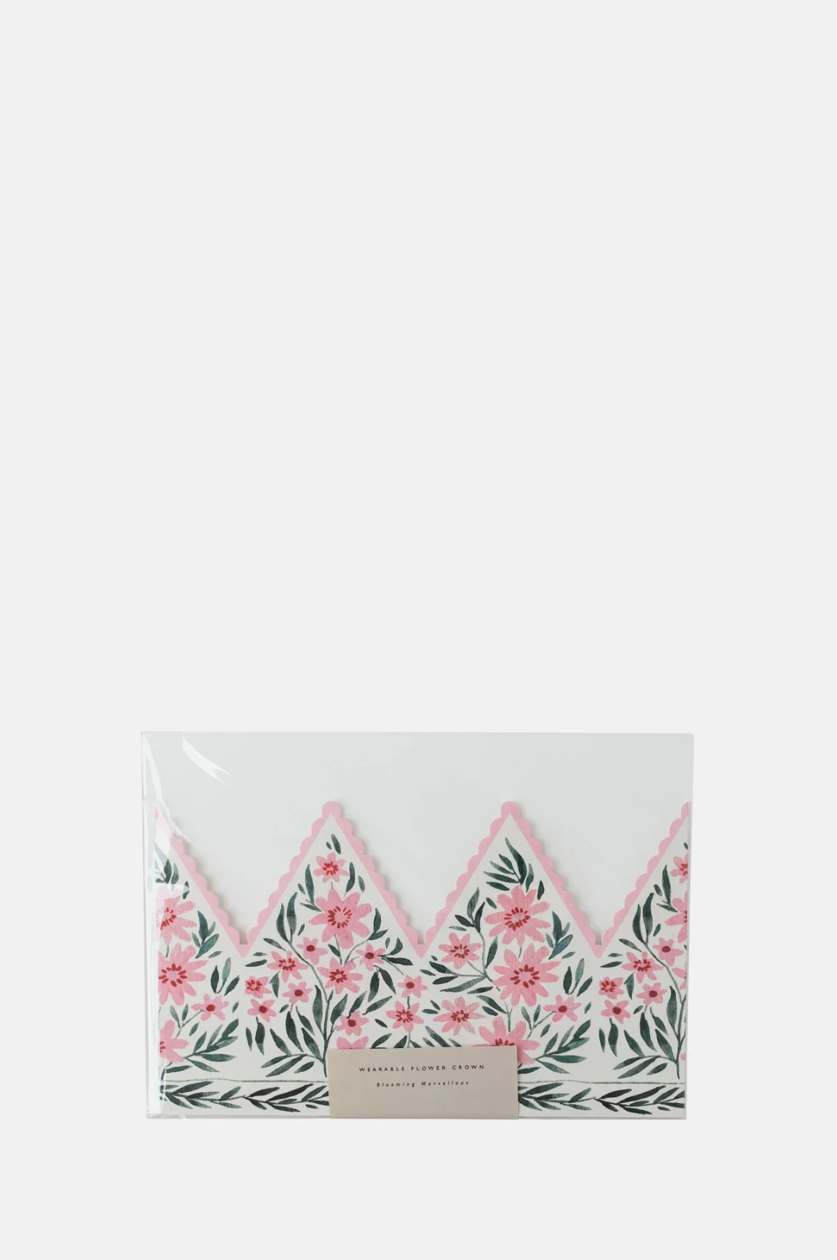 Botanical Party Hat Crown Card Pink Cosmos