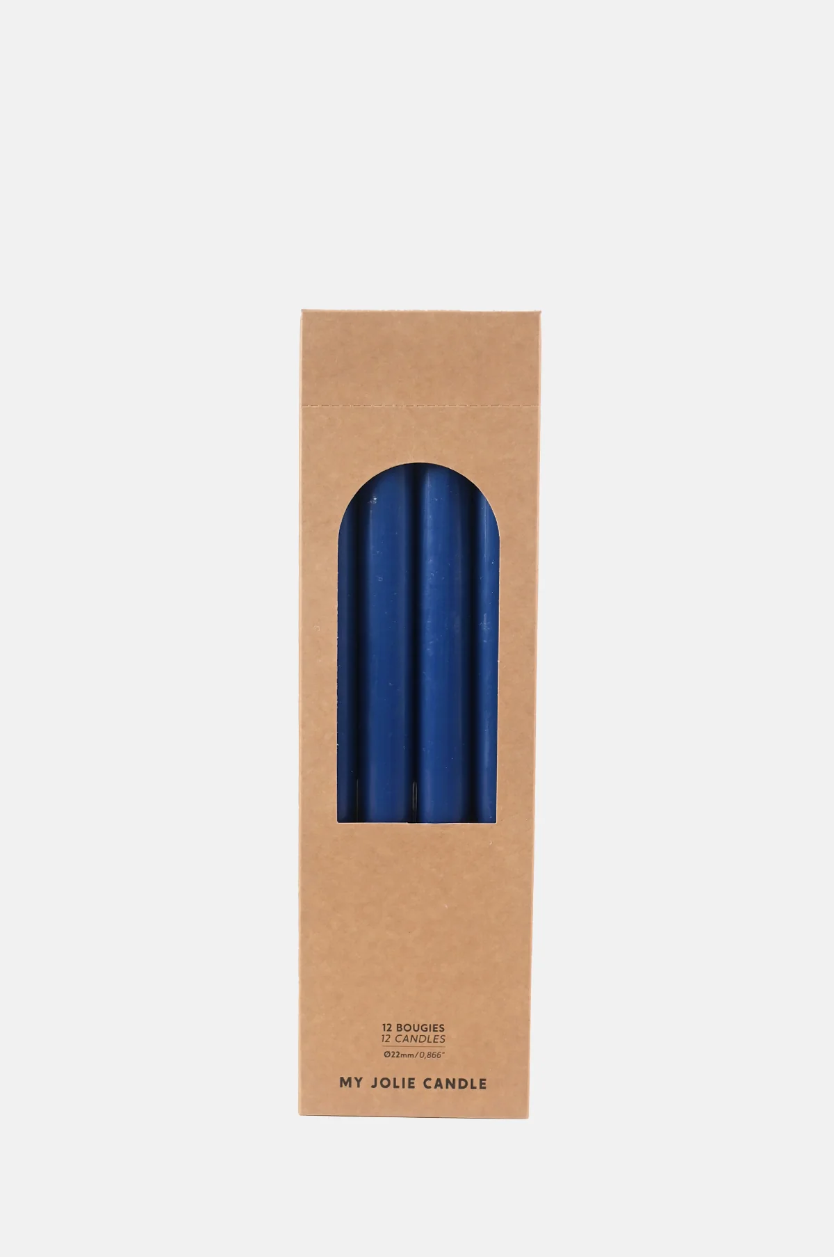 Box of 12 Dinner Candles Bleu Marine