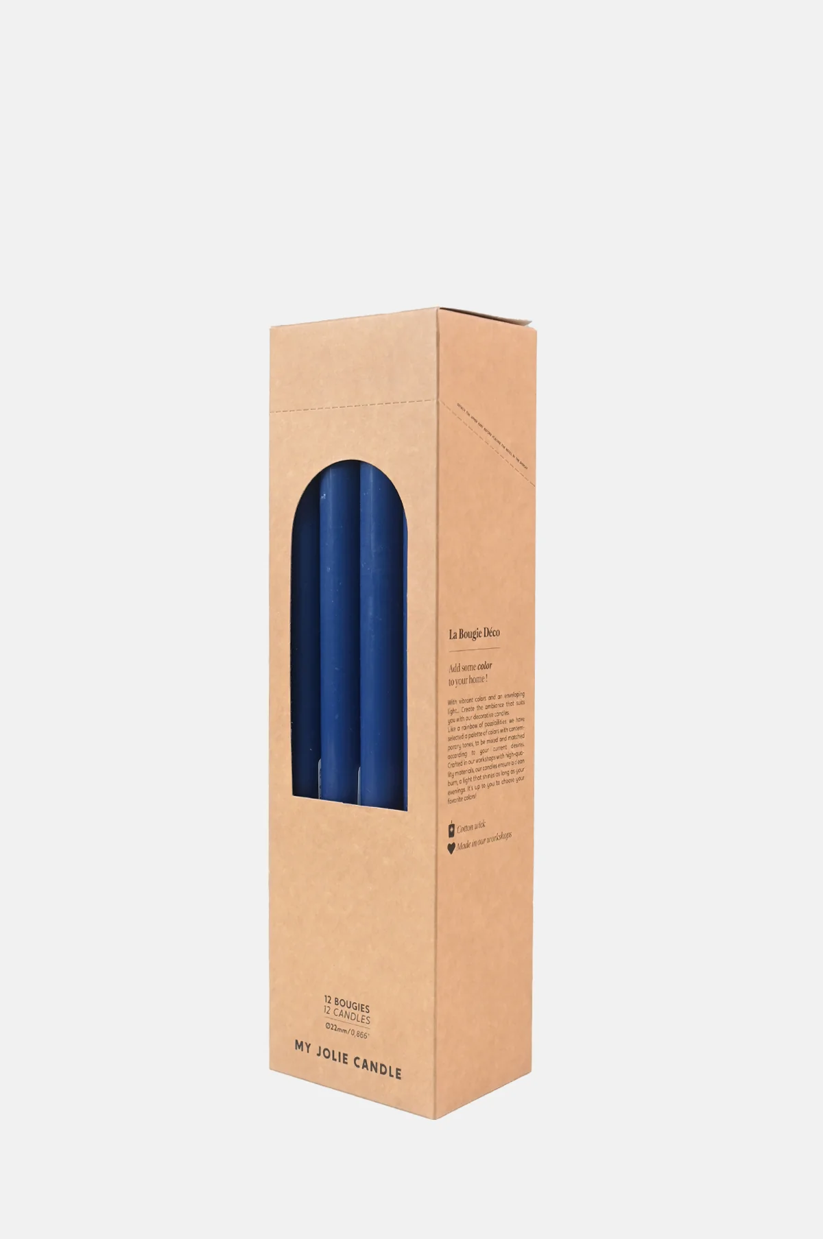 Box of 12 Dinner Candles Bleu Marine - Image 3