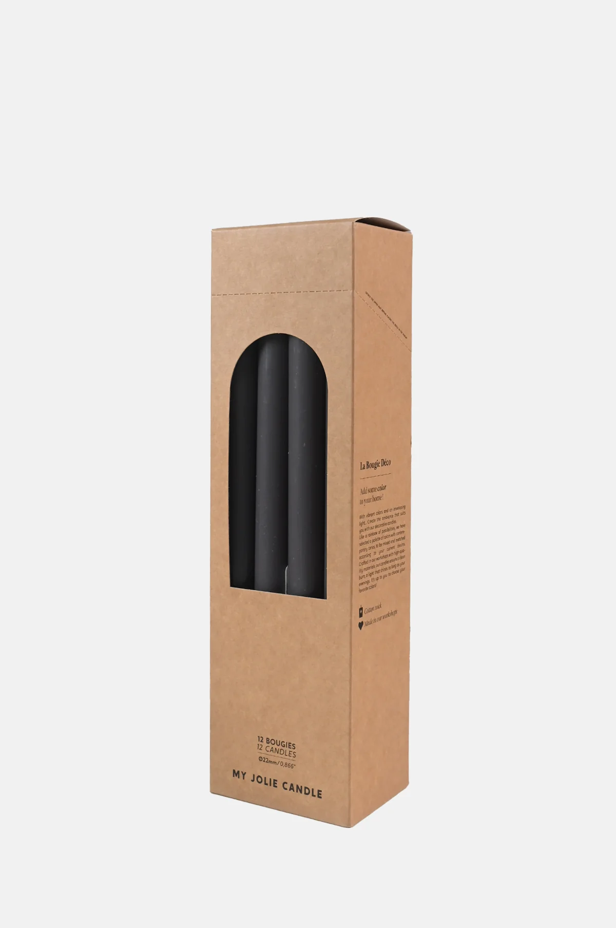 Box of 12 Dinner Candles Gris - Image 3