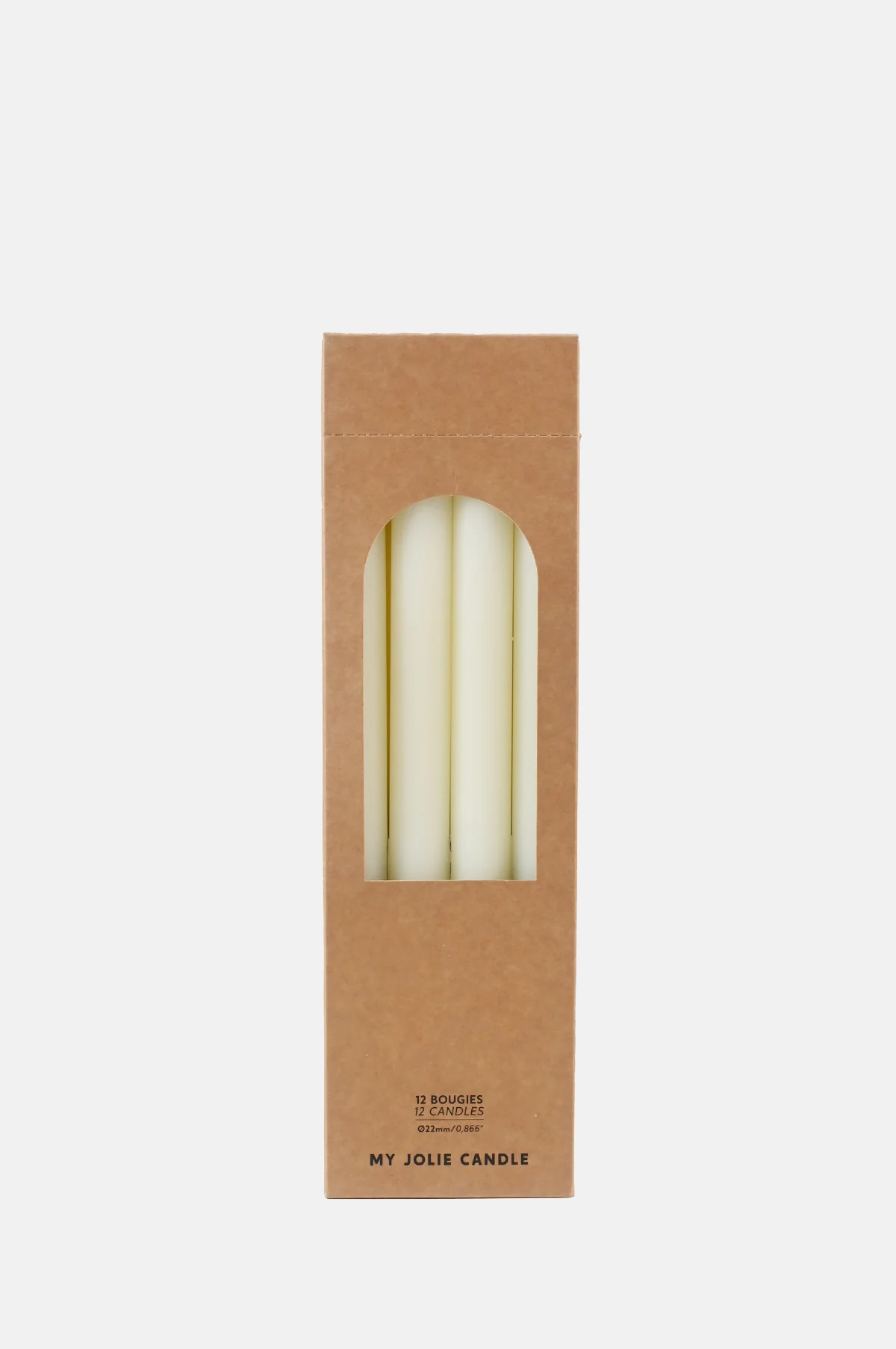 Box of 12 Dinner Candles Ivoire