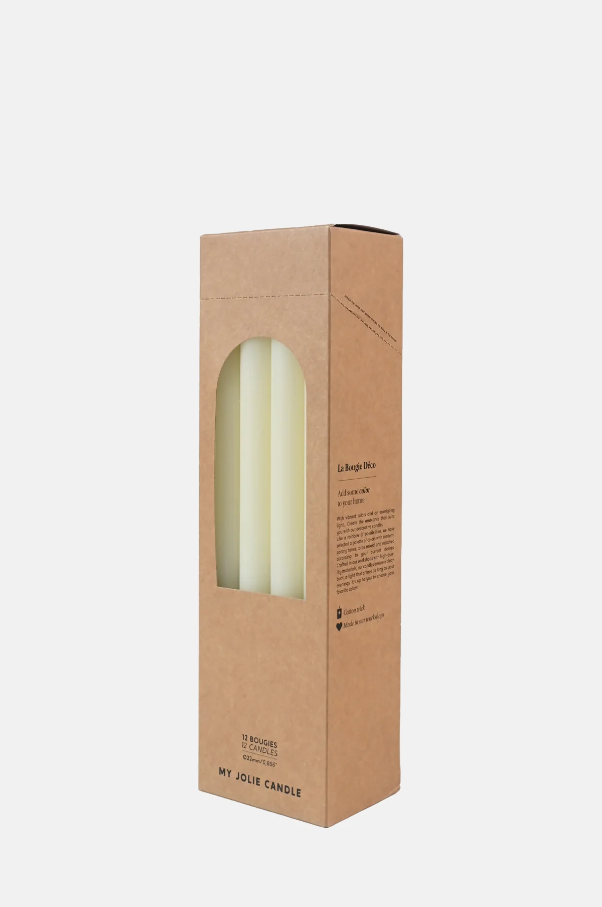 Box of 12 Dinner Candles Ivoire - Image 3