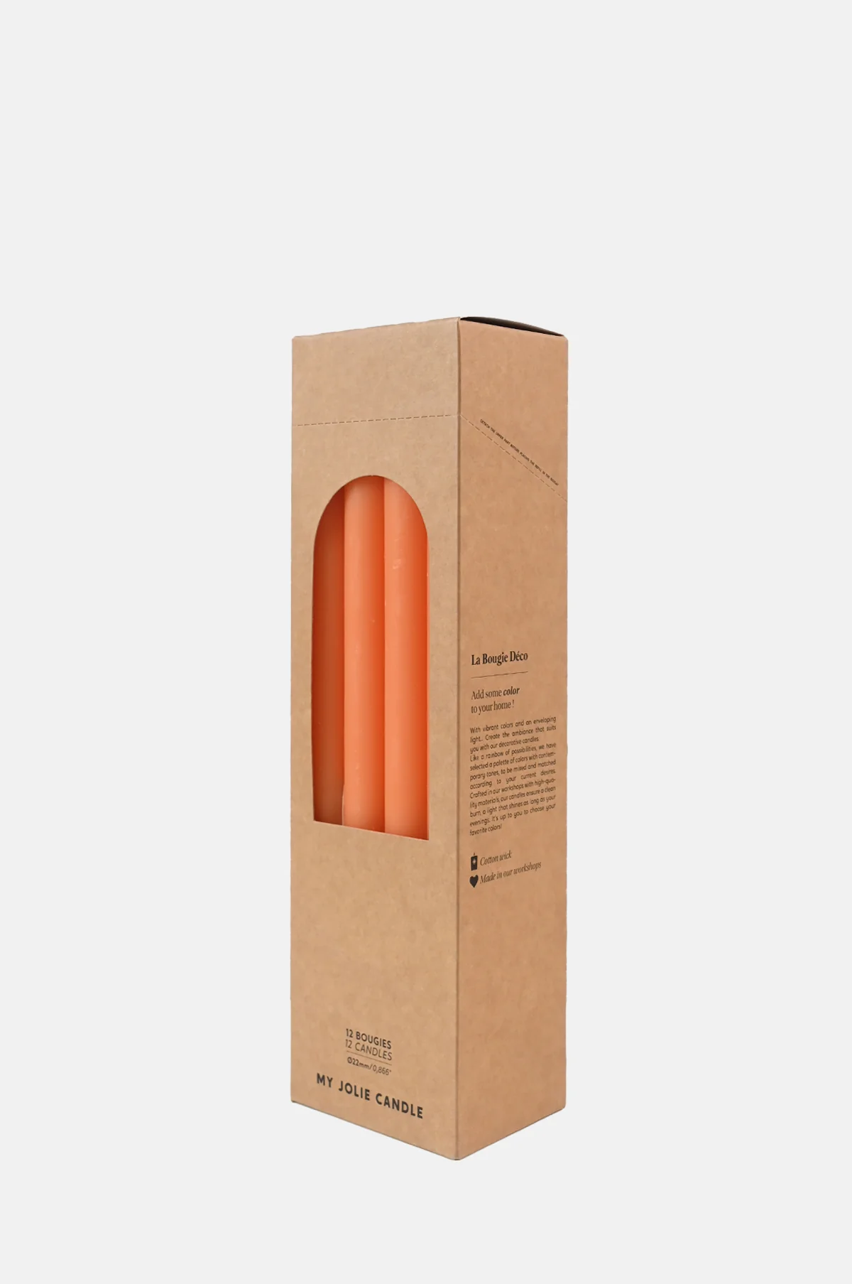 Box of 12 Dinner Candles Orange - Image 3