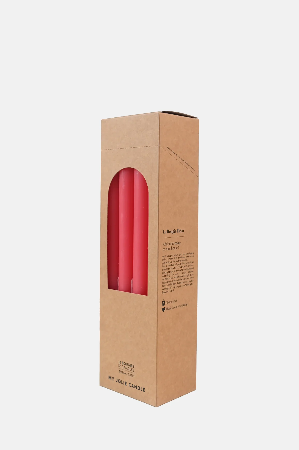 Box of 12 Dinner Candles Rose Clair - Image 3