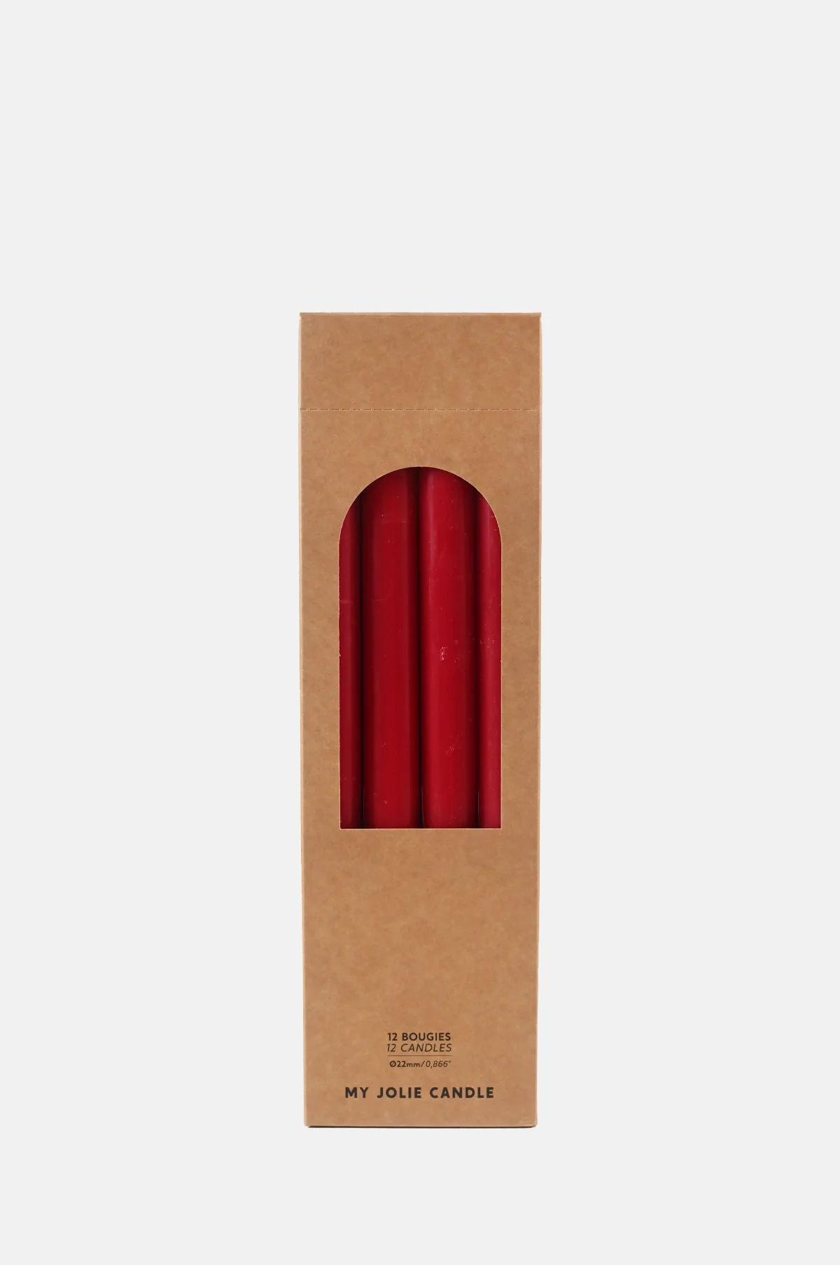 Box of 12 Dinner Candles Rouge
