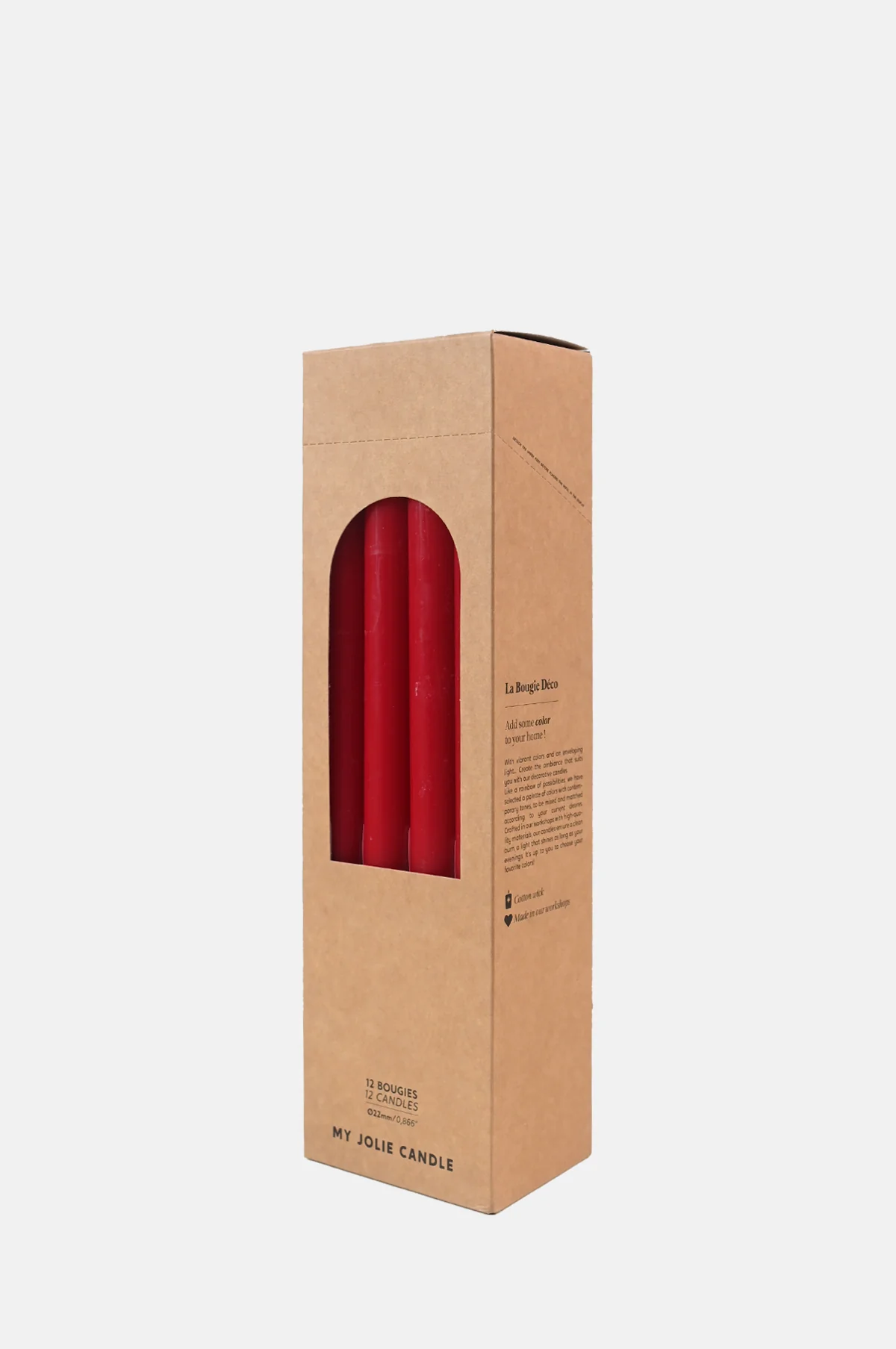 Box of 12 Dinner Candles Rouge - Image 3