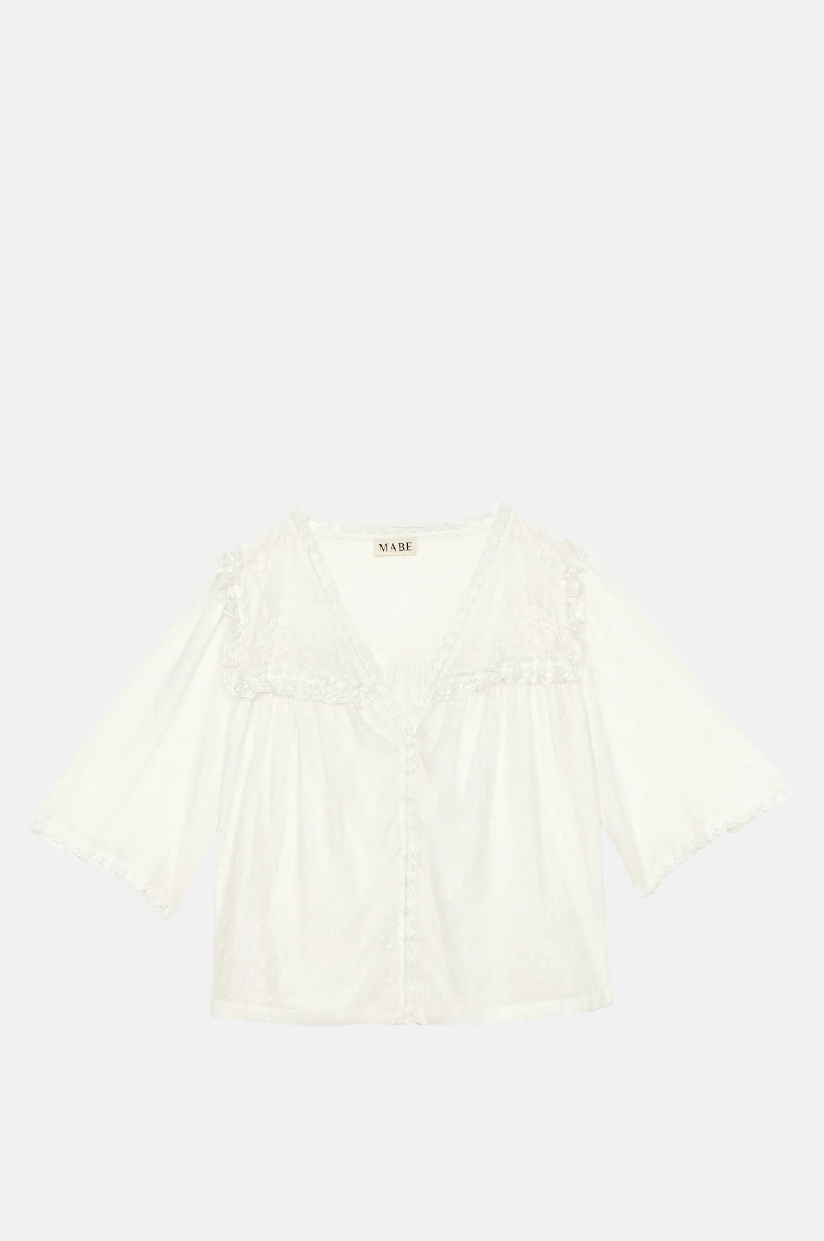 Brea Frill Emb Top Ivory