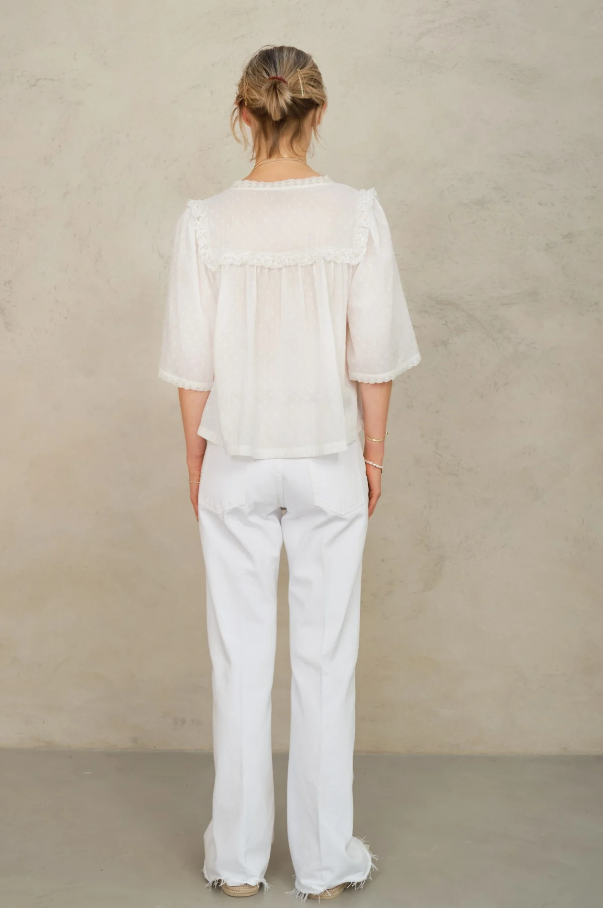 Brea Frill Emb Top Ivory - Image 5