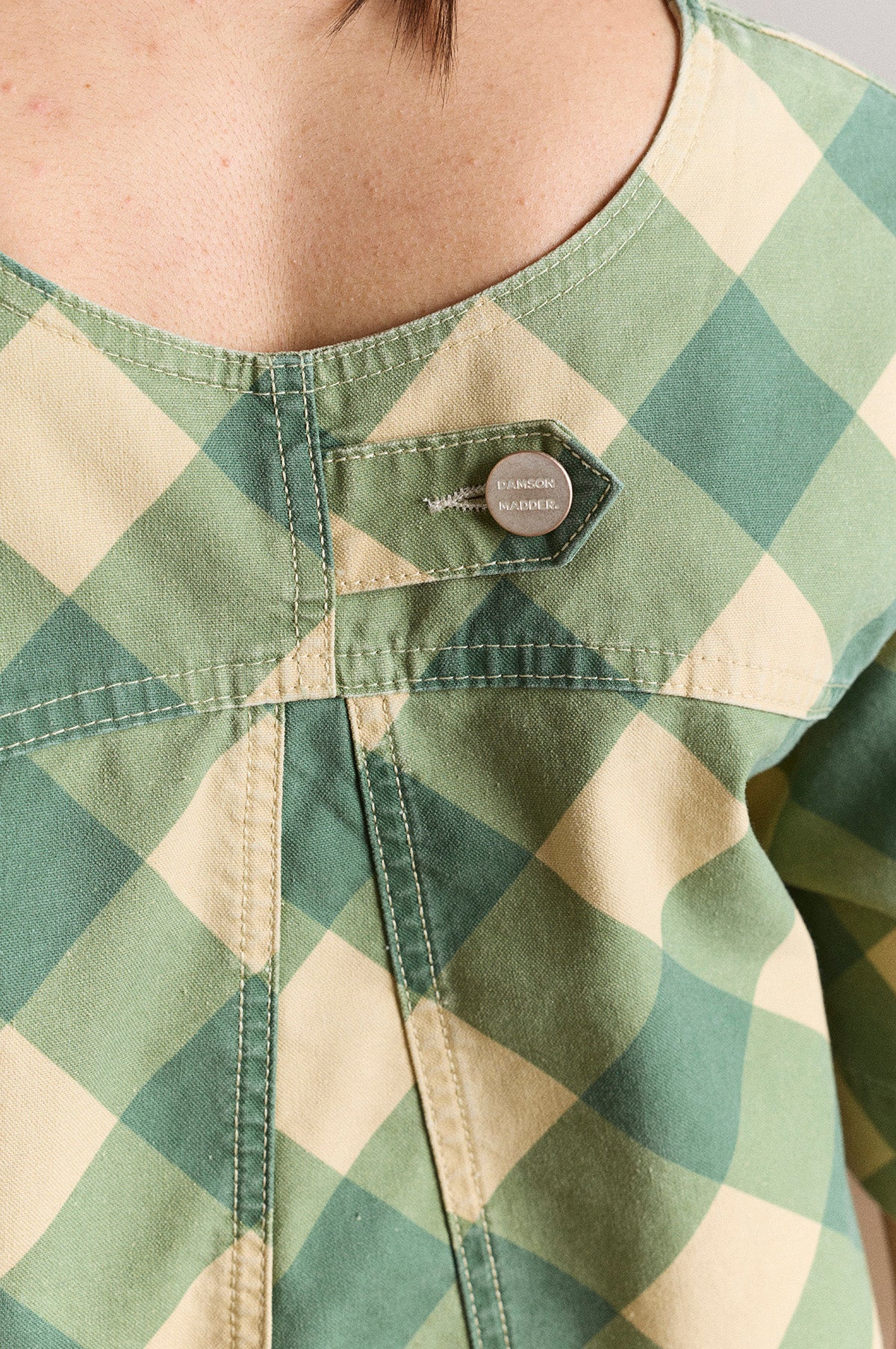 Bridget Mini Dress Green Butter Gingham - Image 9