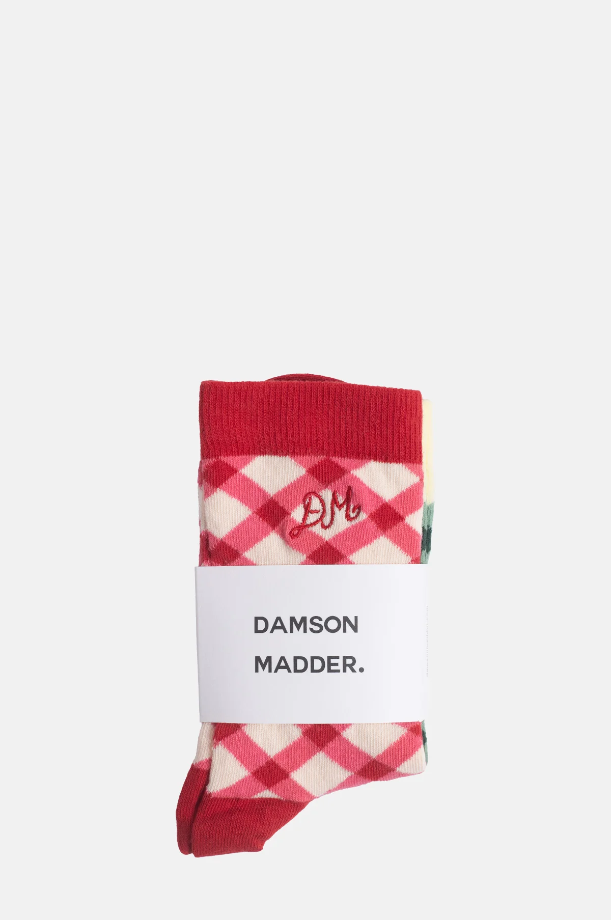 Calf Length 2 Pack Socks Gingham - Image 2