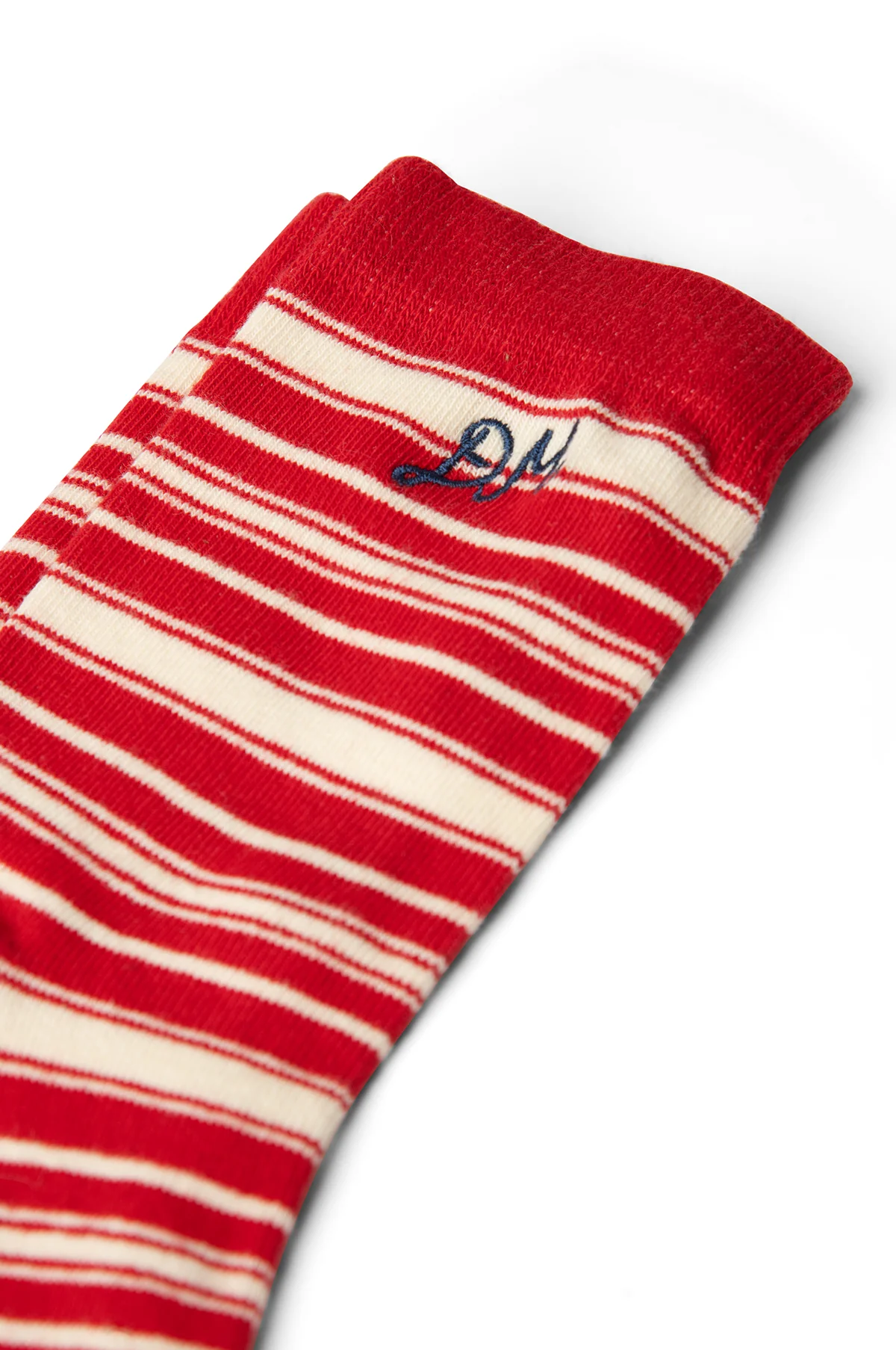 Calf Length Socks Cream & Red Stripe - Image 3