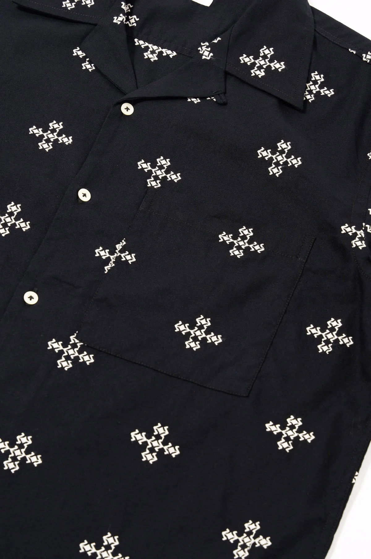 Camp Shirt Embroidered Diamond Black - Image 3