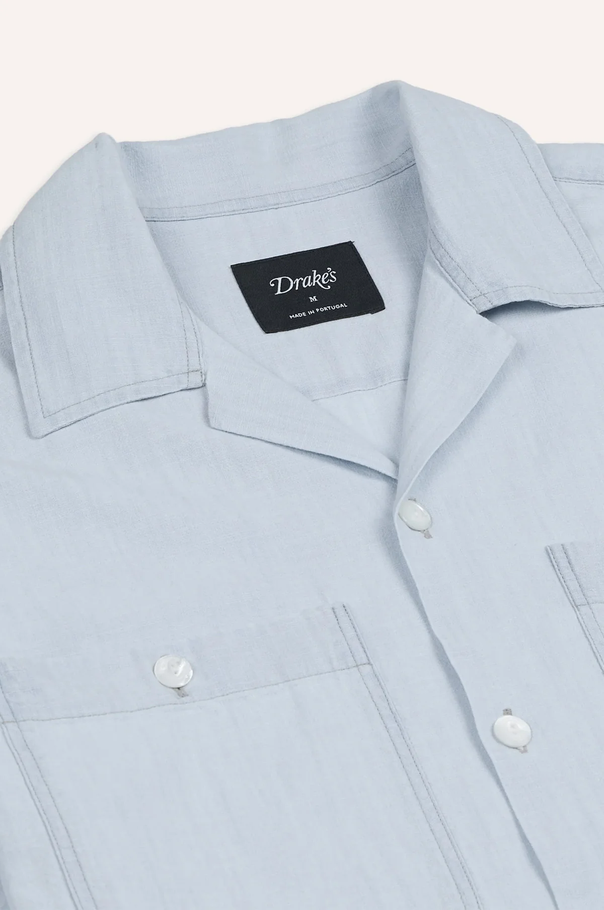 Chambray SS Camp Collar Shirt Blue - Image 3