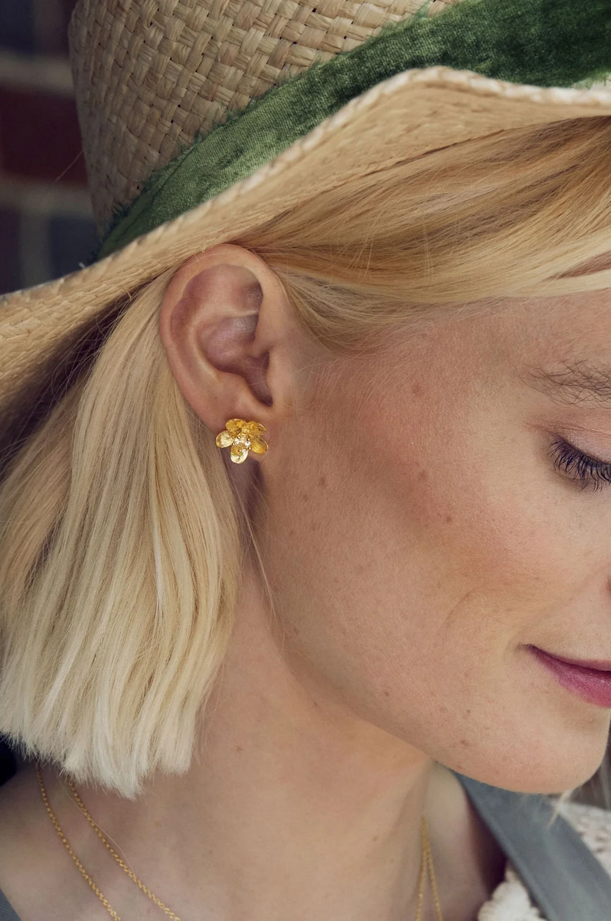 Citrine Buttercup Earrings Gold - Image 3