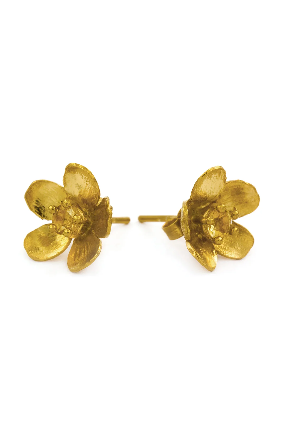 Citrine Buttercup Earrings Gold - Image 4